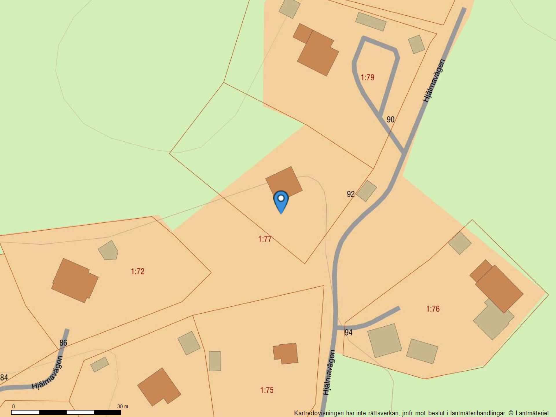 Fastighetskarta Hjälmavägen 92-2