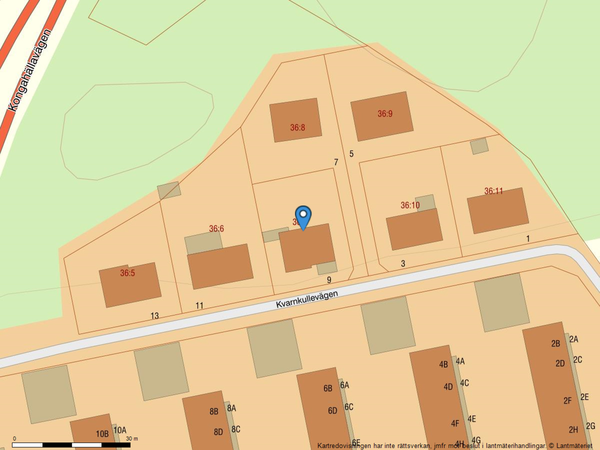 Fastighetskarta Kvarnkullevägen 9-41
