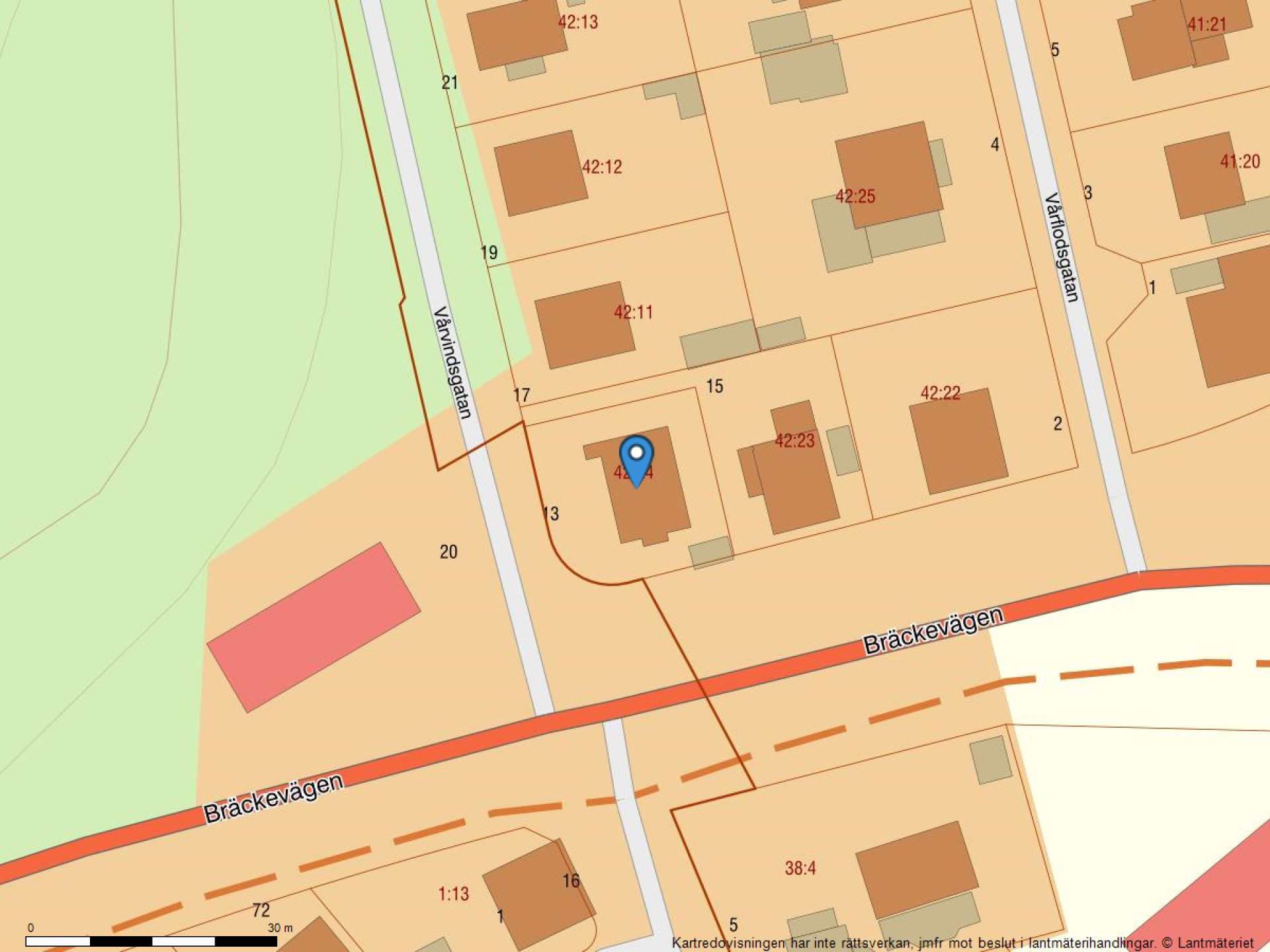 Fastighetskarta Vårvindsgatan 13-33