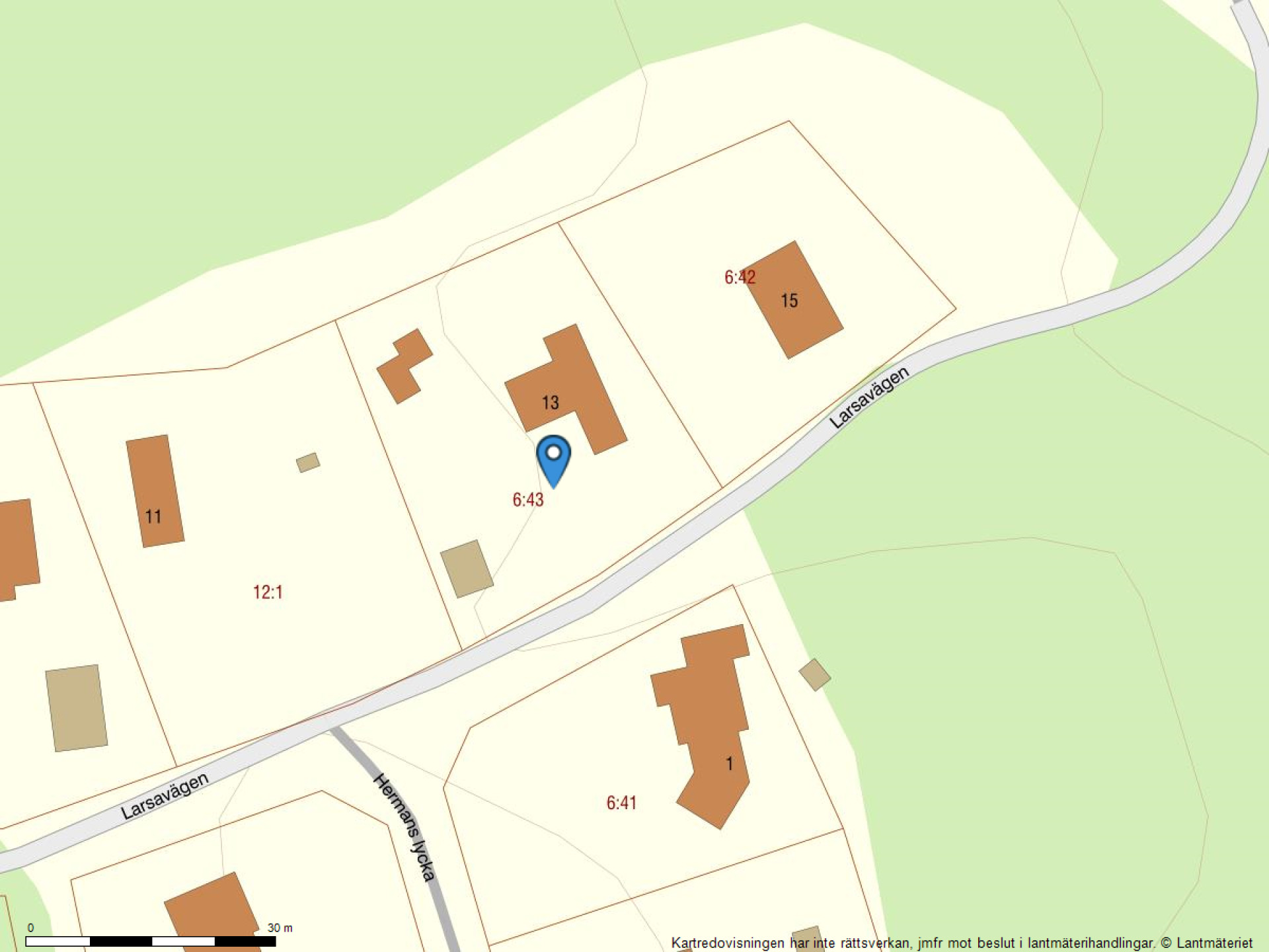 Fastighetskarta Larsavägen 13-40