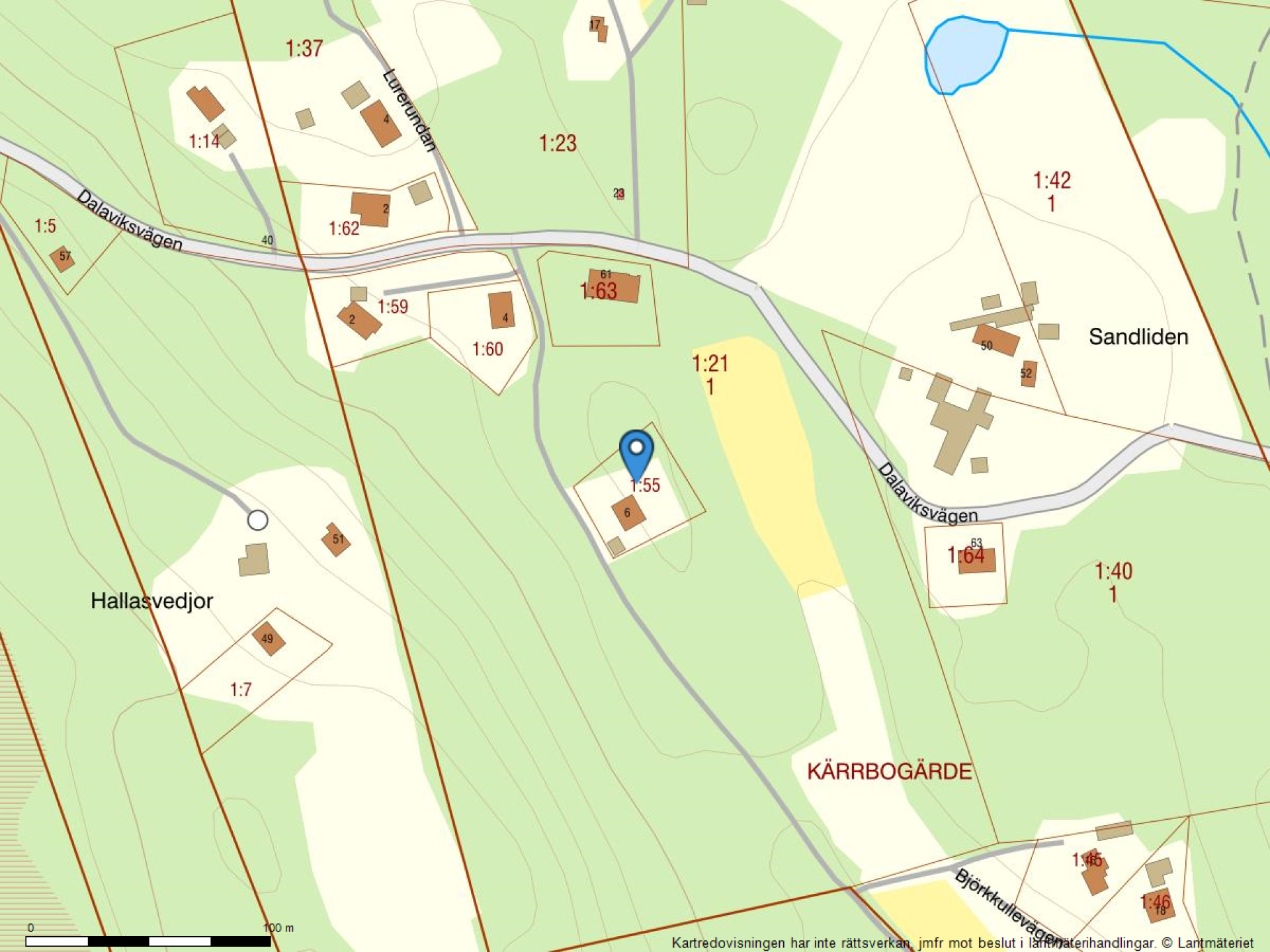 Fastighetskarta Björkkullevägen 6-45