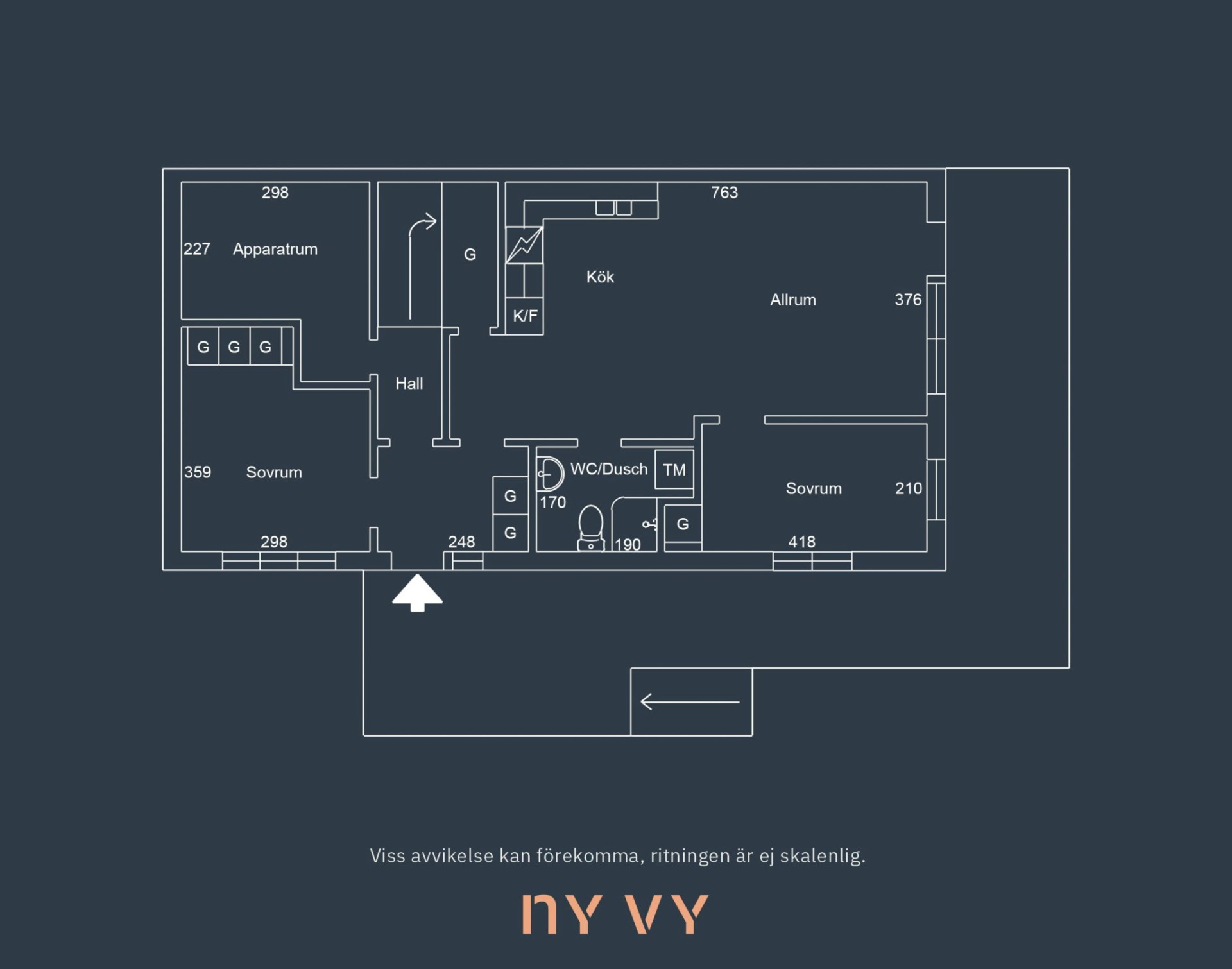 Planritning, vån 1 Lilla Sörikringsvägen 9-50